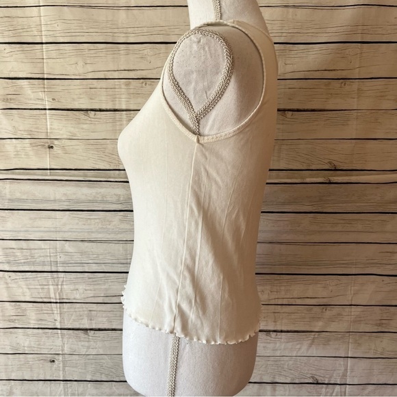 GAIAM High Neck Ribbed Tank Ruffle Trim - Picture 5 of 6